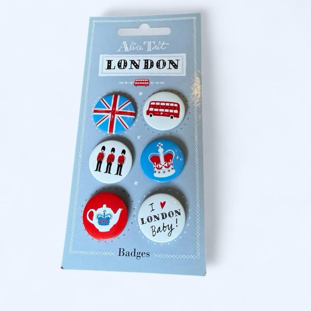 Alice Tait London Themed Badges Buttons Pins Set of 6